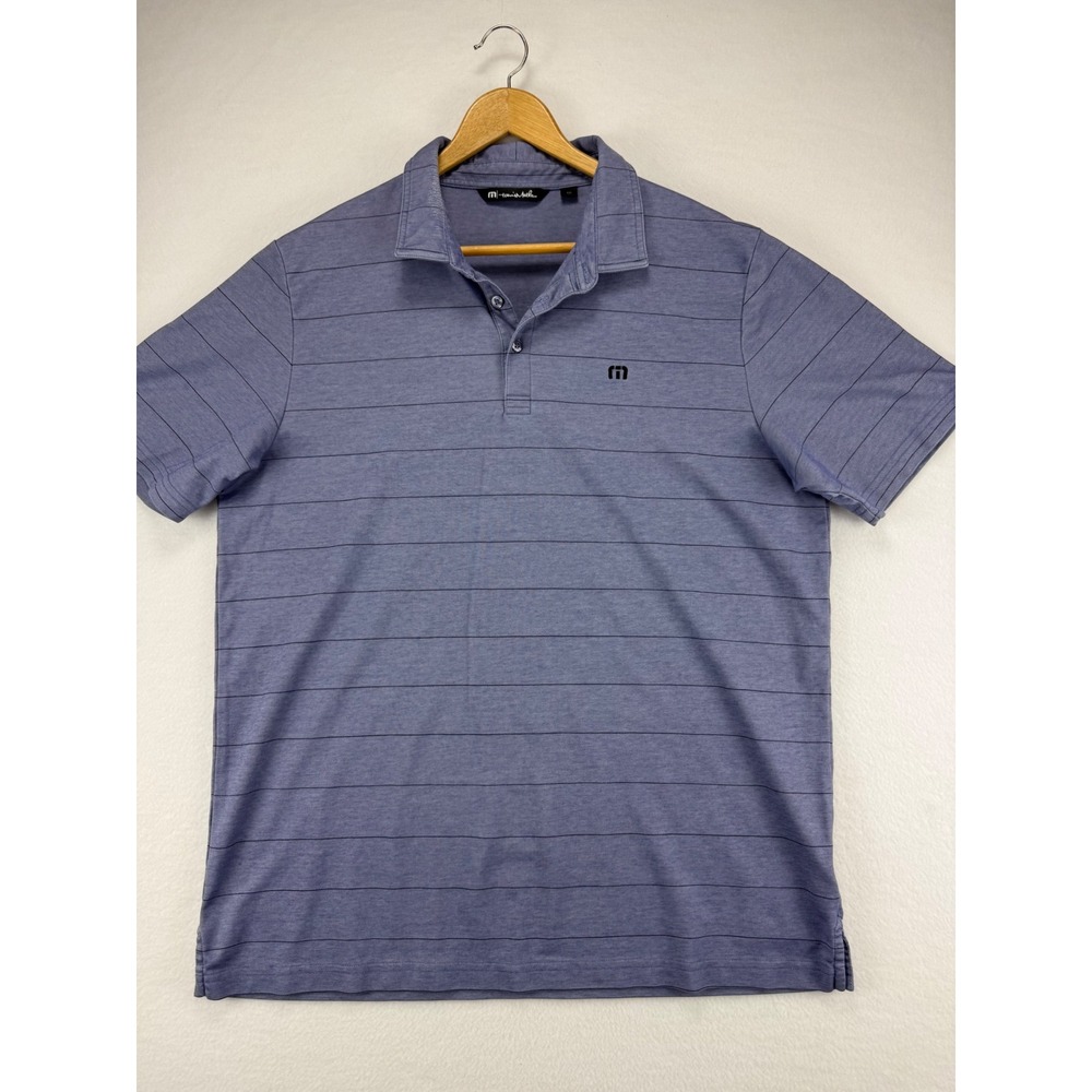Travis Mathew Polo Shirt Mens‎ XXL Purple Striped Short Sleeve Golf Top